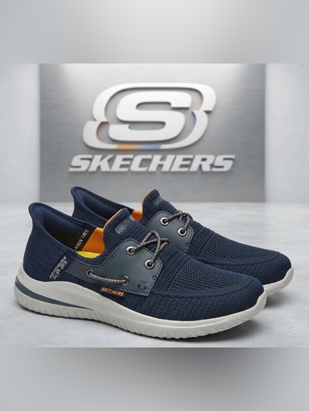 Authentic Skechers signature slip-ins arch men’s boat shoes sneakers sz men’s 7